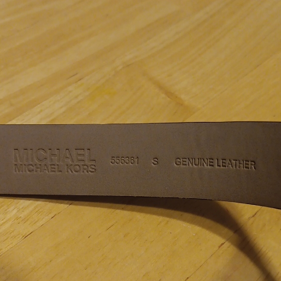 Michael Kors Black Belt with Gold Buckle - Picture 3 of 4